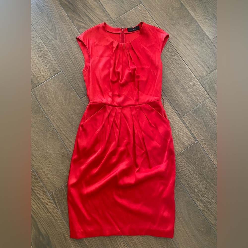 Carolina Herrera Satin Cocktail Dress sz 8 with Pockets